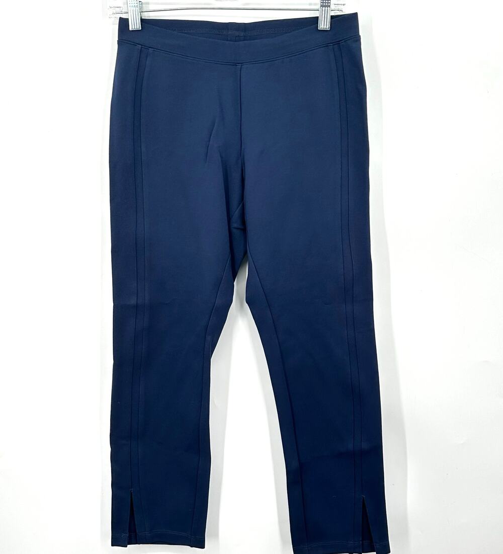 H by Halston Dark Blue Leggings Activewear Pants Notched Hem Womens XSP Petite